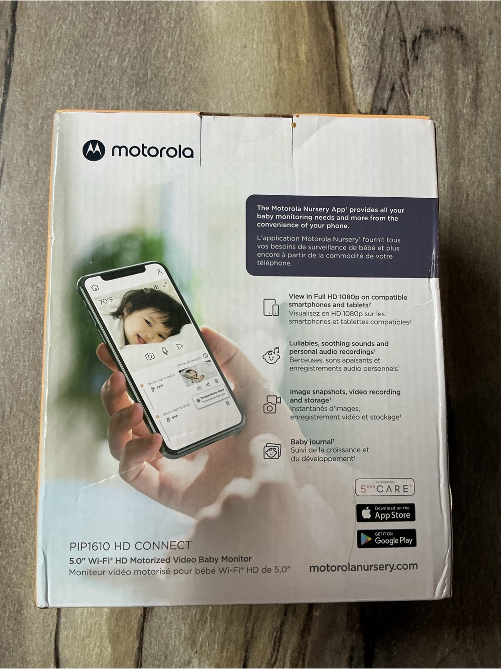 Motorola PIP1610 HD Motorola PIP1610 HD Connect Wi-Fi Video Baby Monitor 5.0" HD